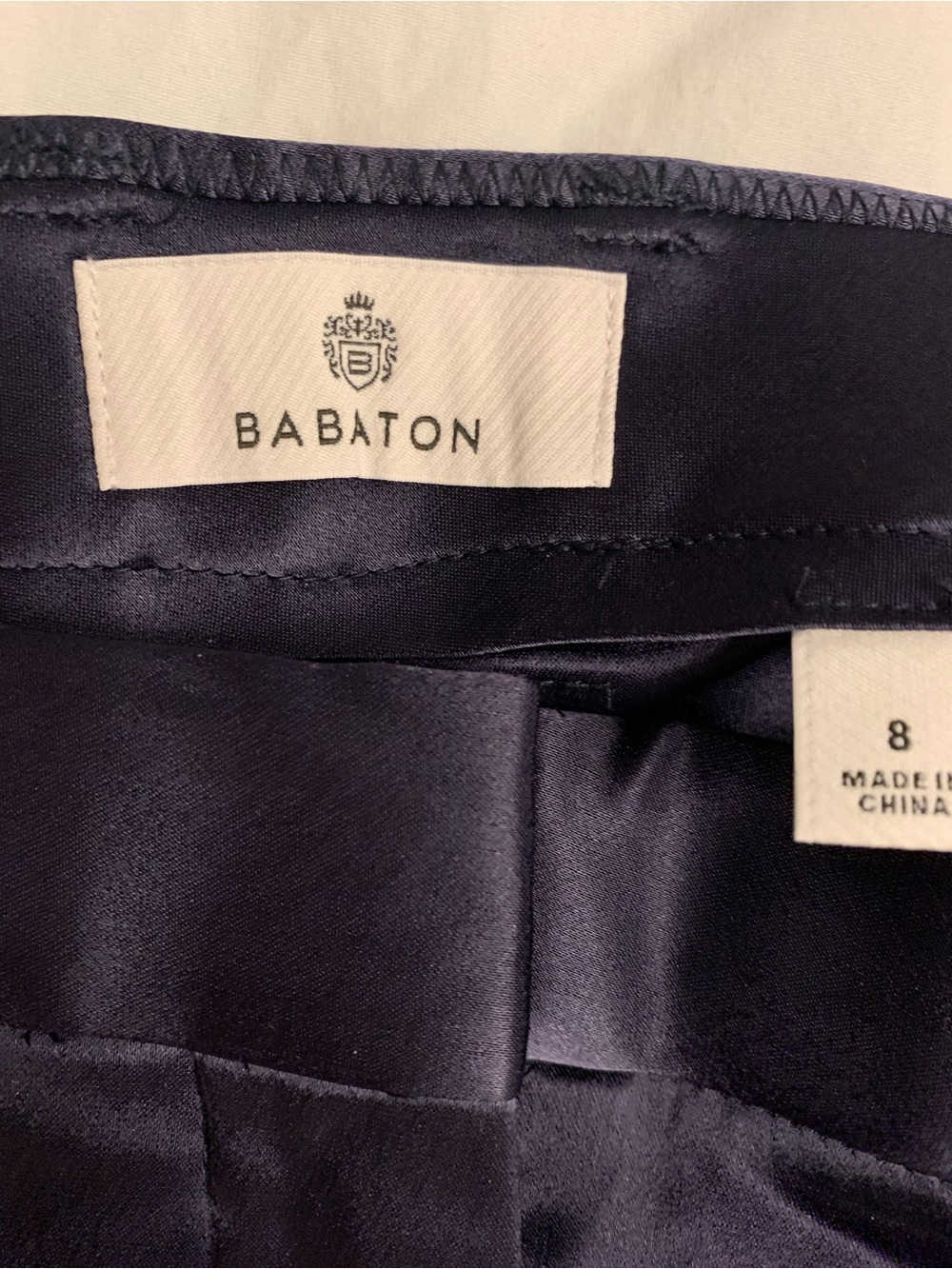 Babaton Deep Navy Satin cargo pants for women